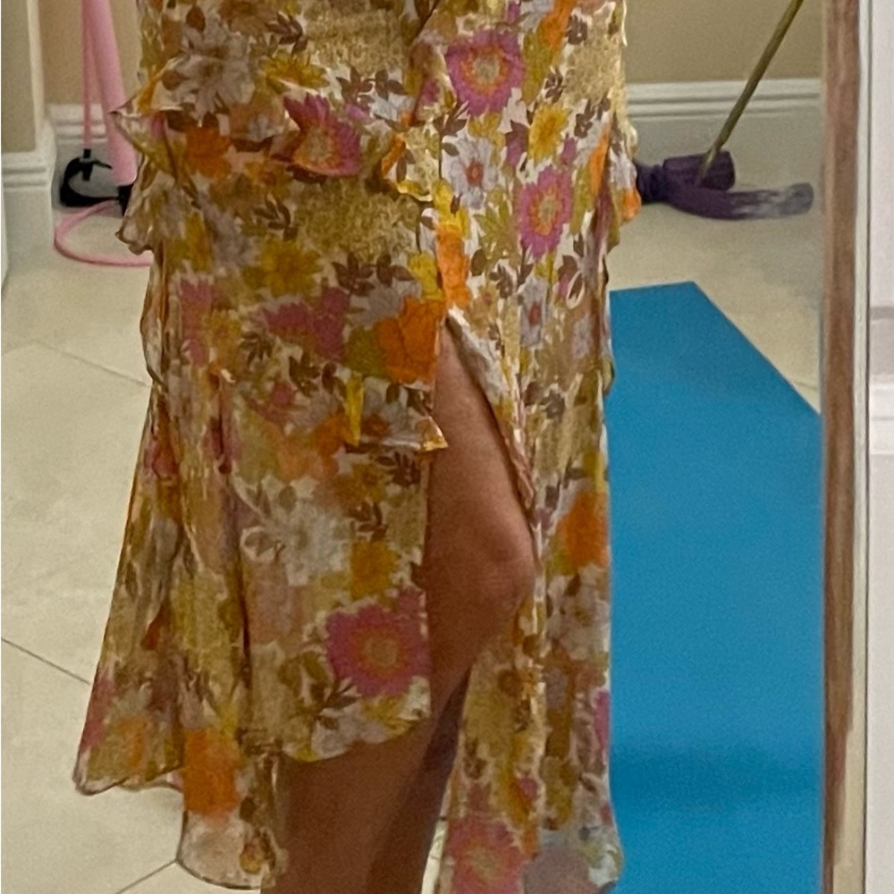 Veronica Beard Multicolor Floral Midi Skirt